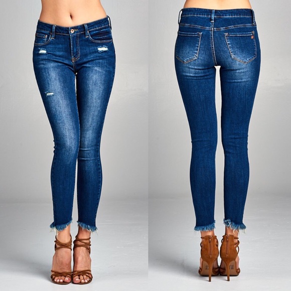 Ankle skinny fringed hem - Picture 3 of 7